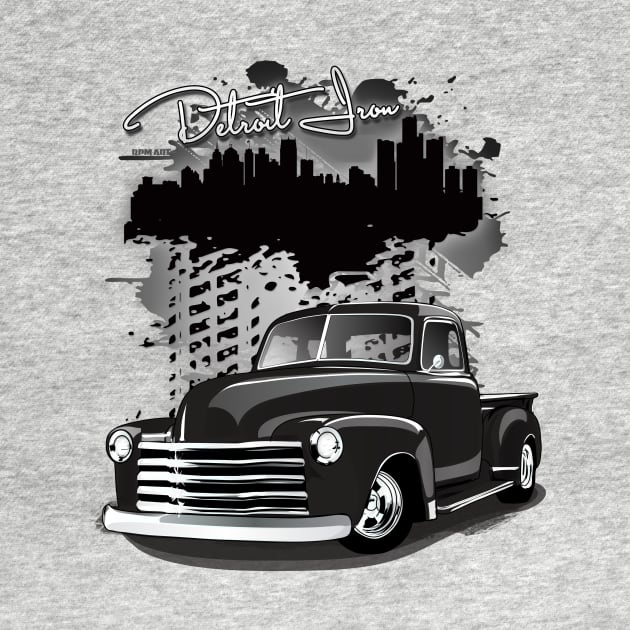 1948 Black Chevy Pickup Truck Detroit Iron by RPM-ART